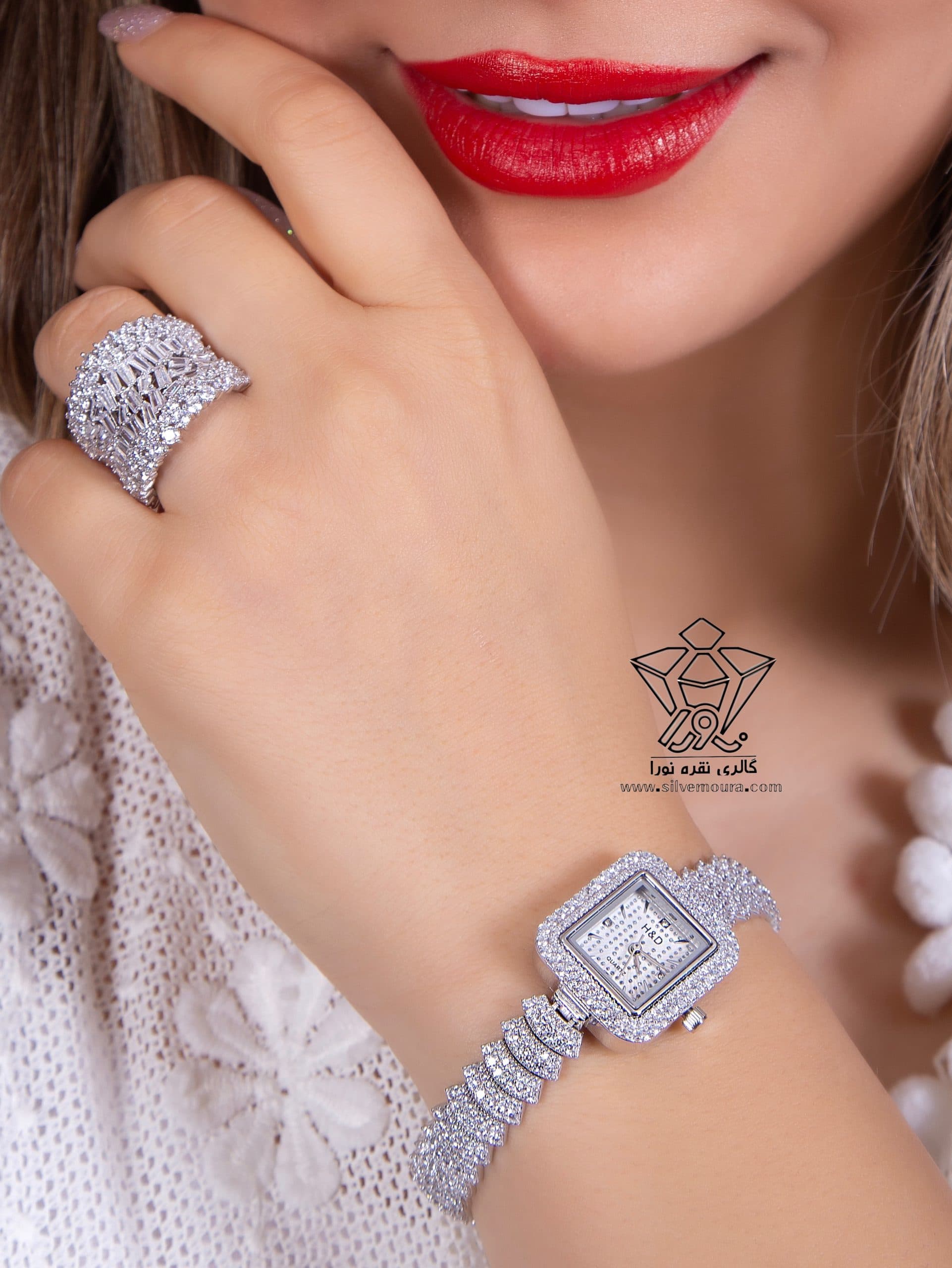 ساعت جواهری نقره