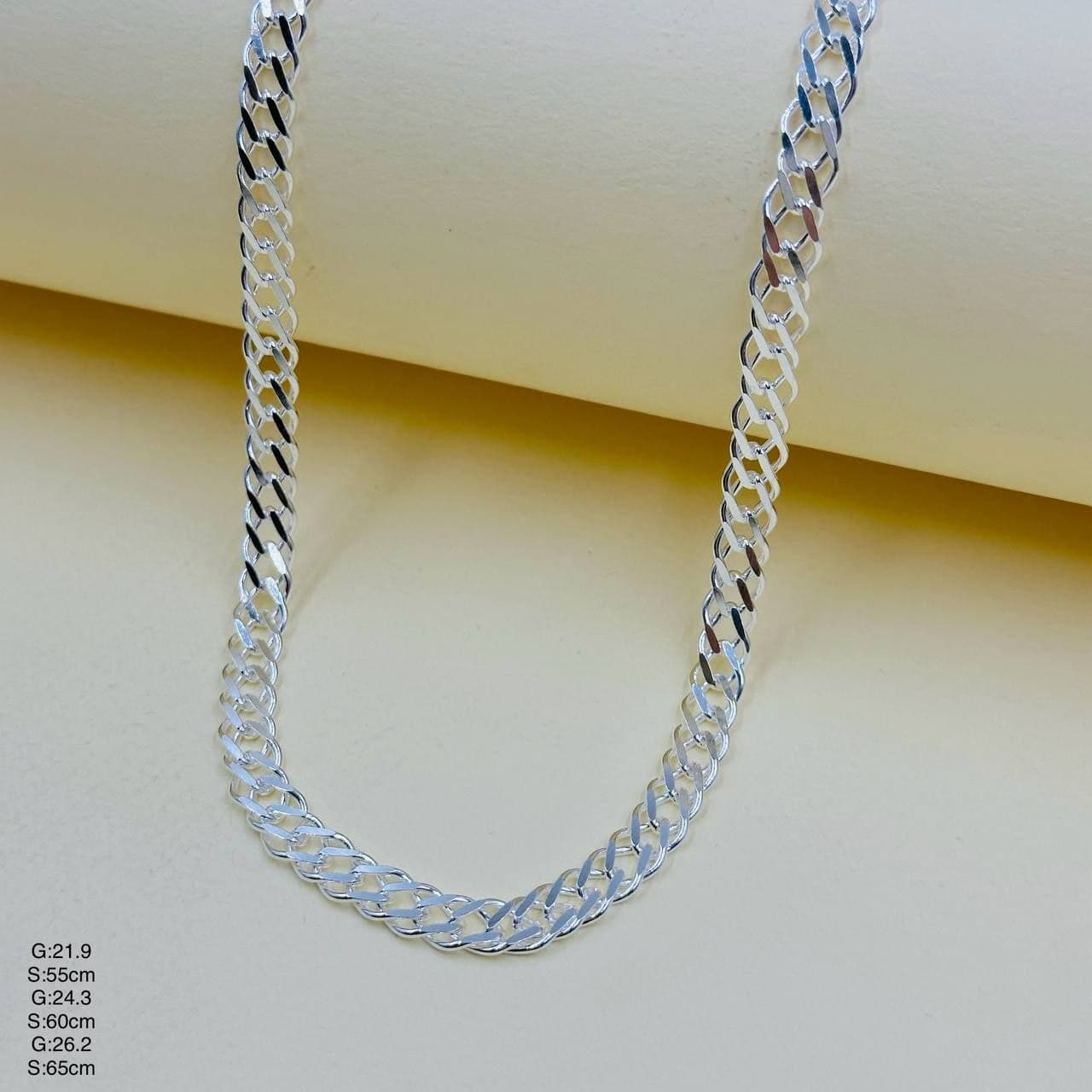 زنجیر کارتیه دوبل نقره مردانه