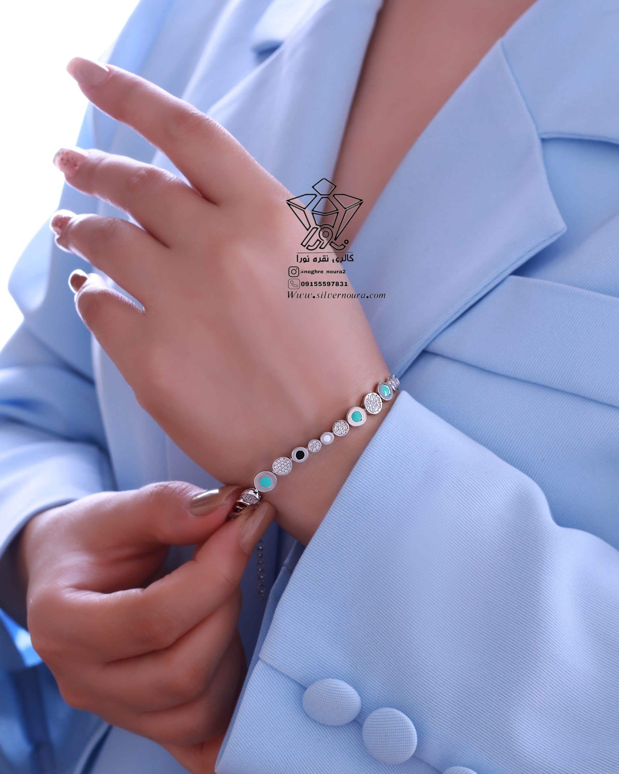 دستبند جواهری نقره