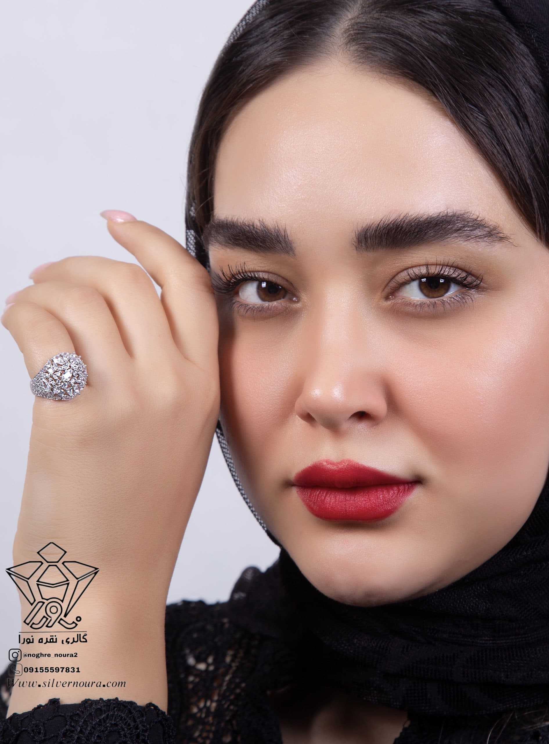 انگشتر جواهری نقره