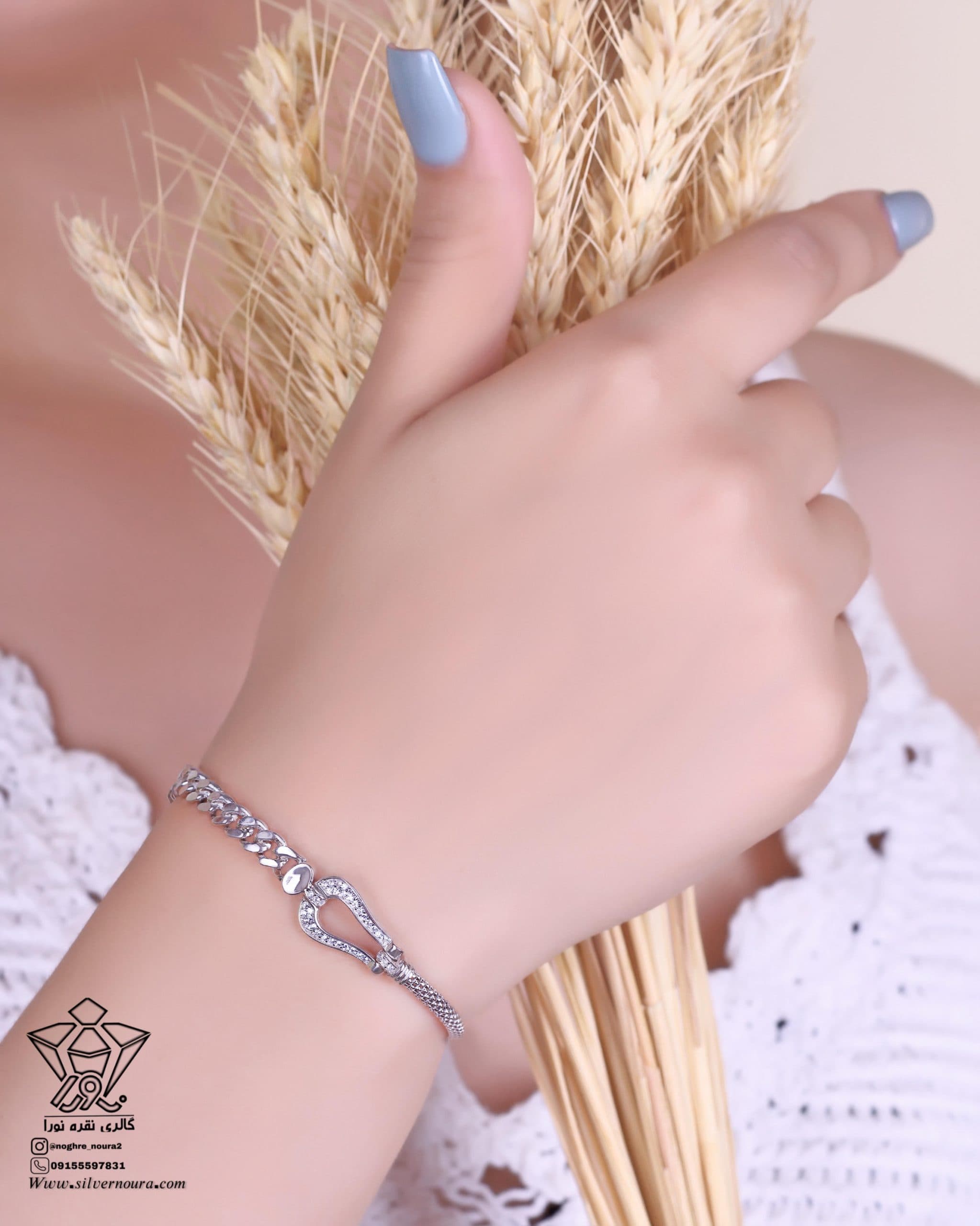 دستبند جواهری نقره