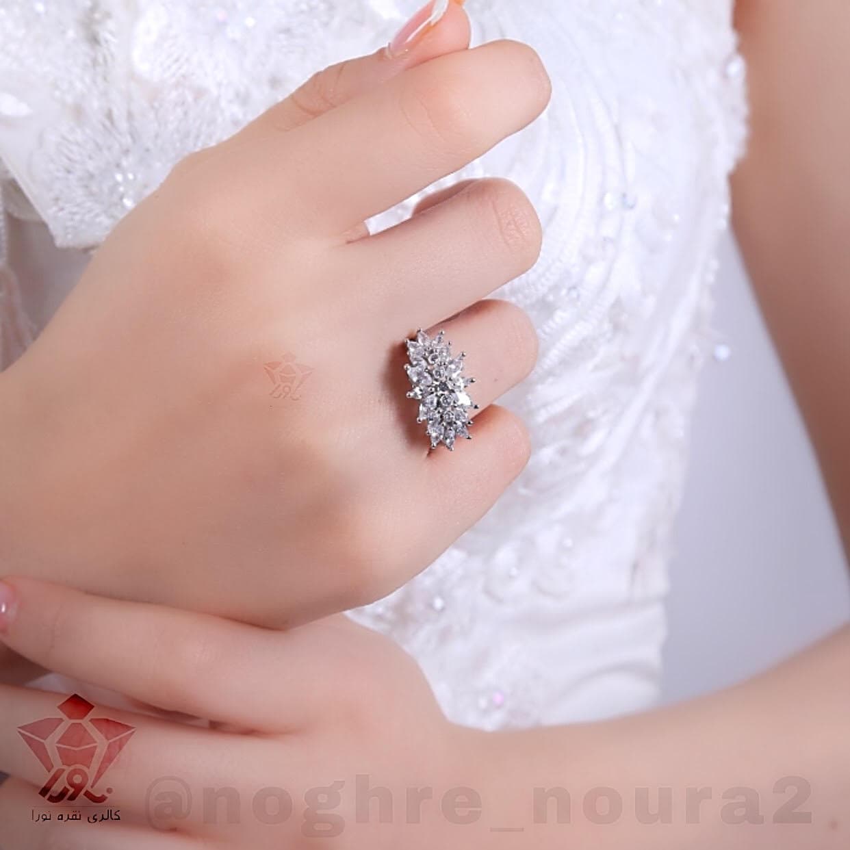 انگشتر نقره جواهری مارکیز - تصویر 2