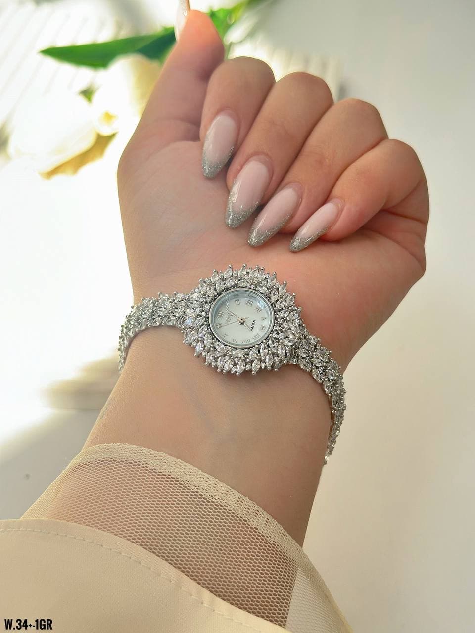 ساعت جواهری نقره