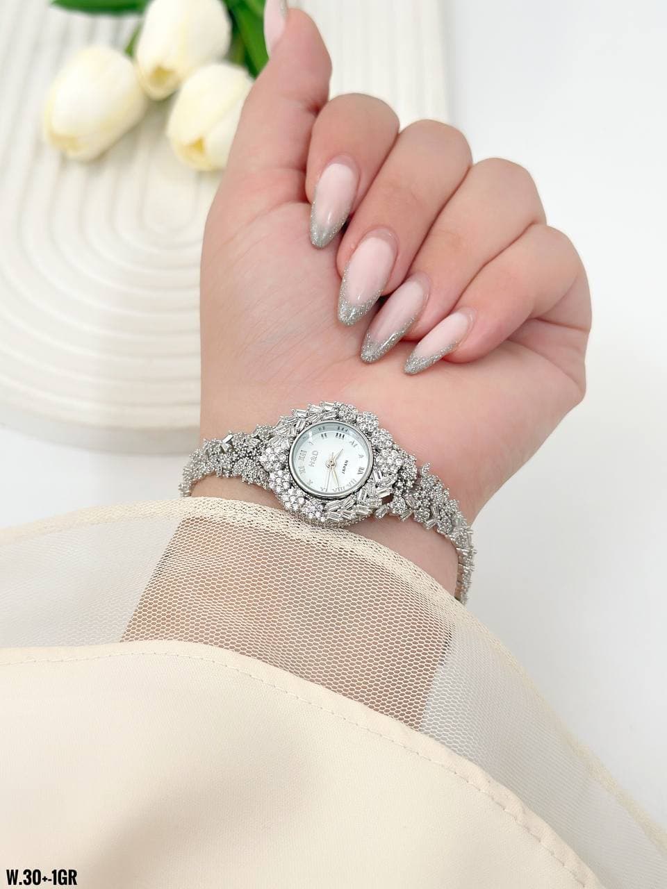 ساعت جواهری نقره